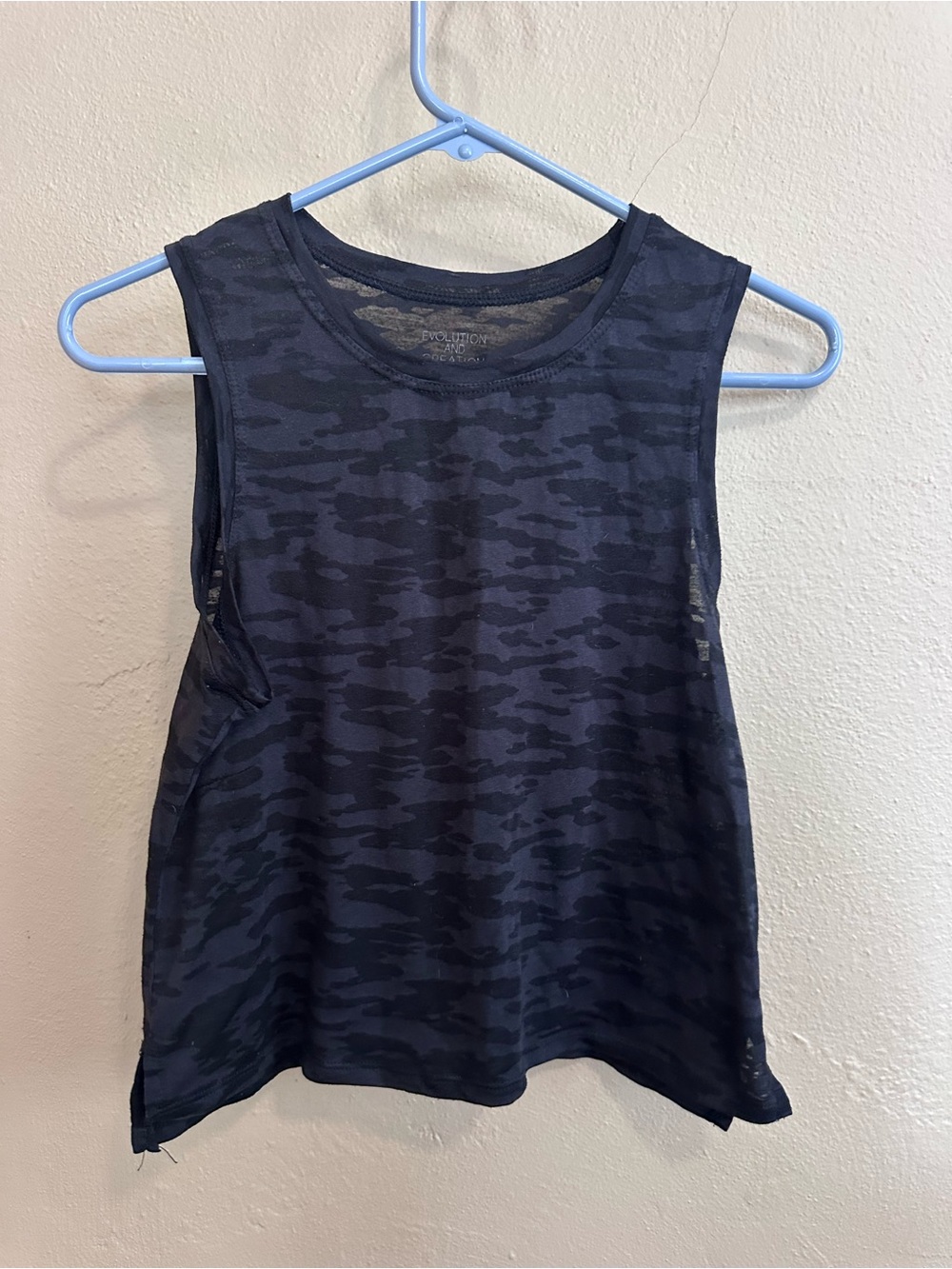 Evolution and Creation Black Camo Muscle Tank